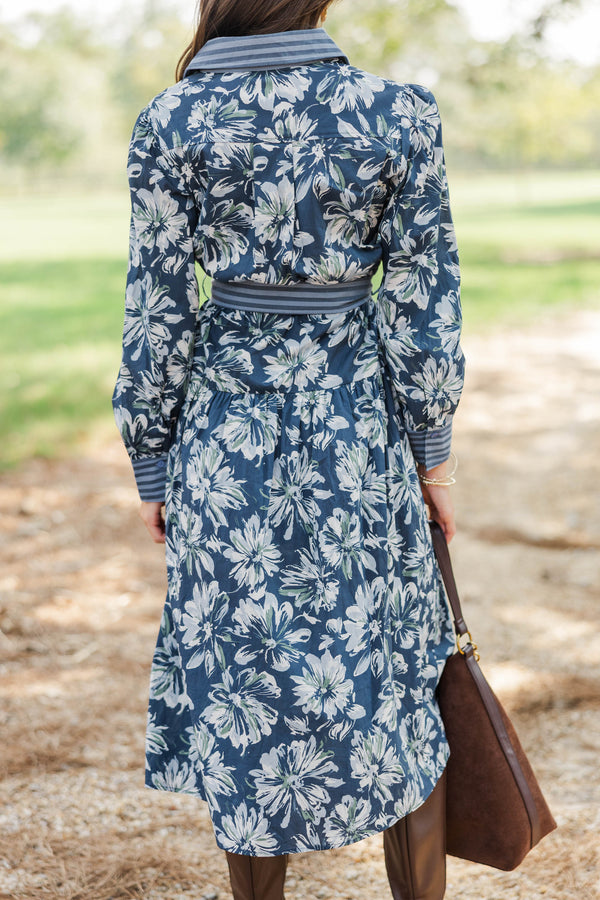 Dream State Blue Floral Midi Dress