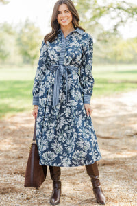 Dream State Blue Floral Midi Dress