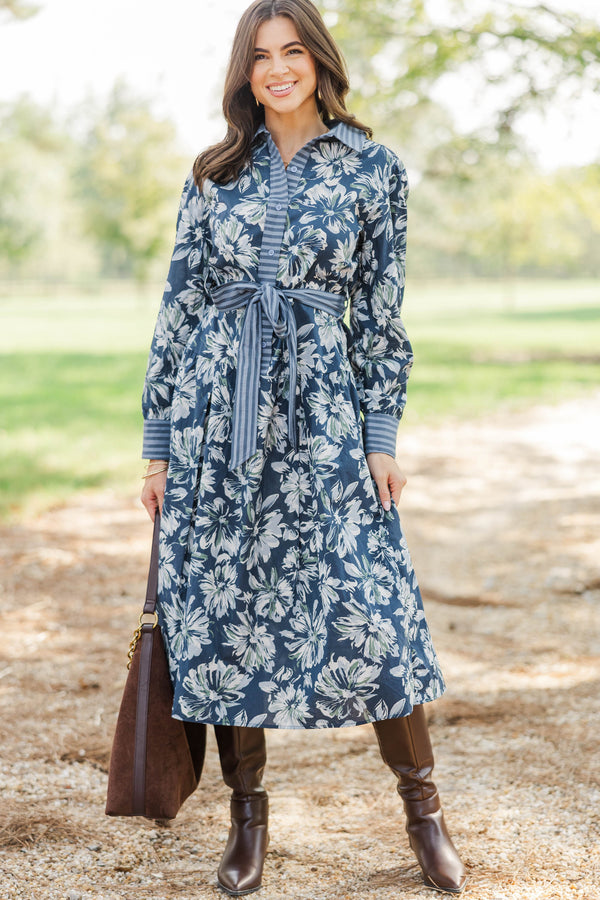 Dream State Blue Floral Midi Dress