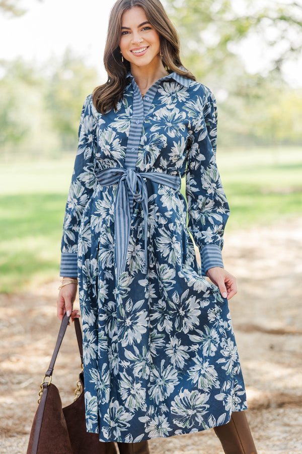 Dream State Blue Floral Midi Dress
