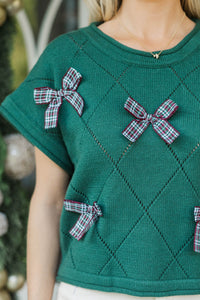 Darling December Green Bow Sweater