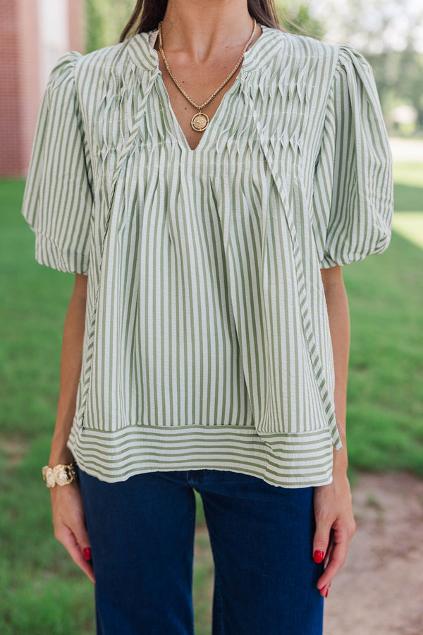 Soft Stitch Sage Blouse