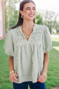 Soft Stitch Sage Blouse