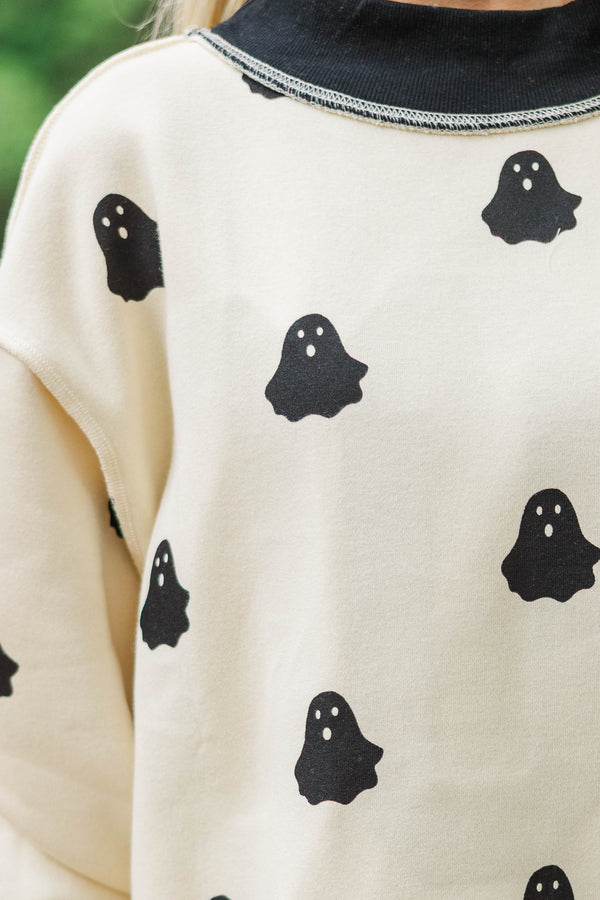 Ghost Mode White Boo Reversible Sweatshirt