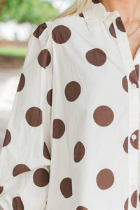 Muse Brown Polka Dot Blouse