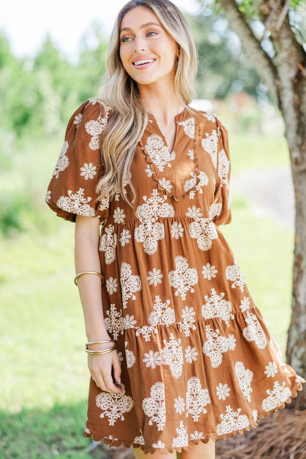 Beautiful Bond Brown Floral Dress