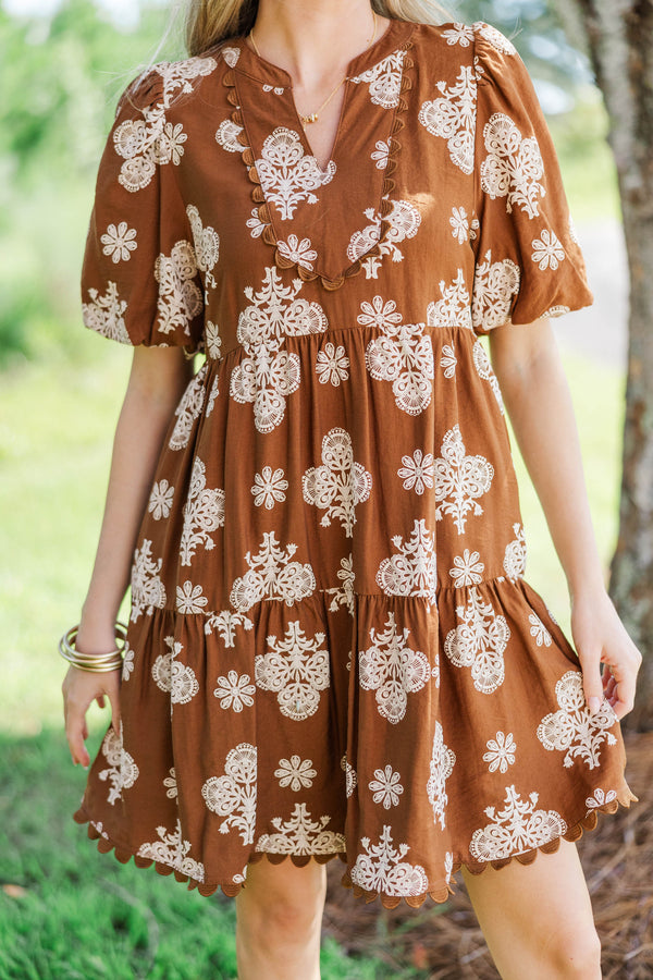 Beautiful Bond Brown Floral Dress