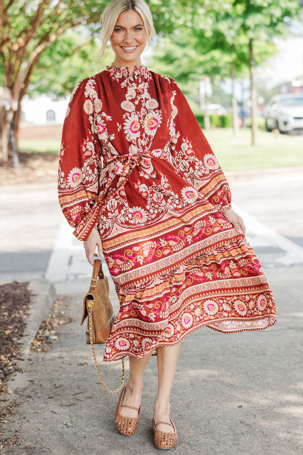 Better In Bloom Burgundy Floral Dress