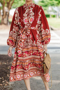 Better In Bloom Burgundy Floral Dress