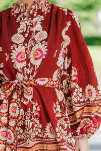 Better In Bloom Burgundy Floral Dress