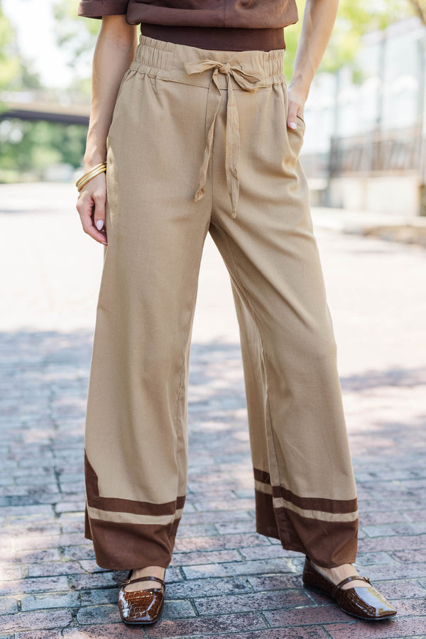 Effortlessly Together Taupe Wide Leg Pants