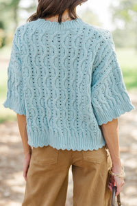 Cooler Together Mint Scallop Cardigan