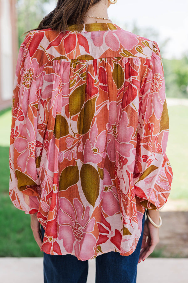 Sovereign Coral Floral Blouse