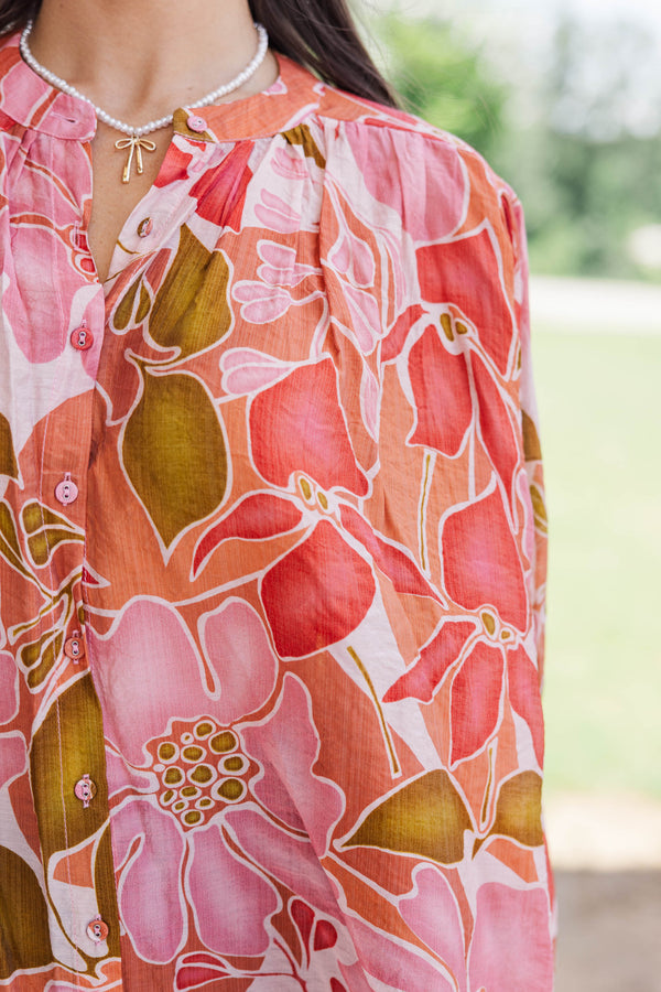 Sovereign Coral Floral Blouse