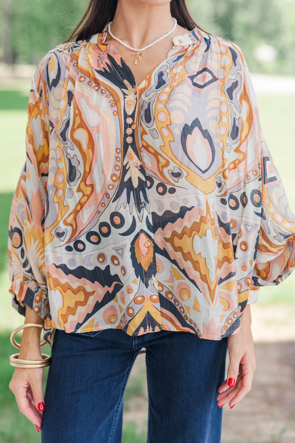 Willow & Wren Rust Floral Blouse