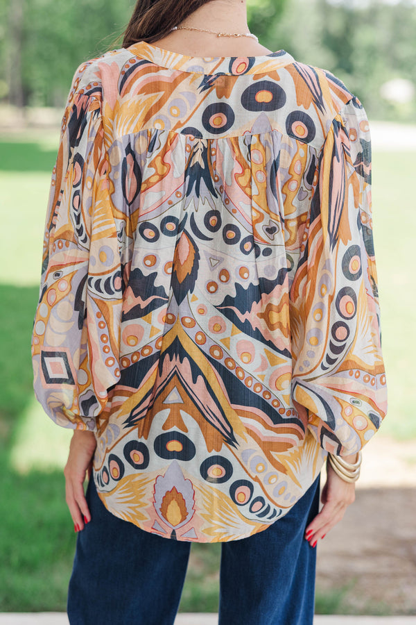 Willow & Wren Rust Floral Blouse