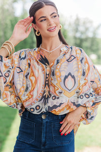 Willow & Wren Rust Floral Blouse