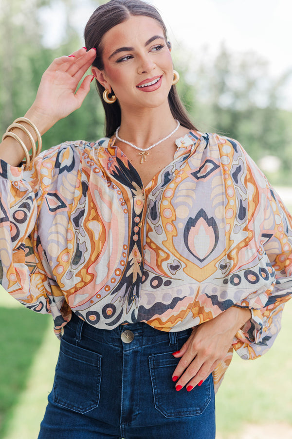Willow & Wren Rust Floral Blouse