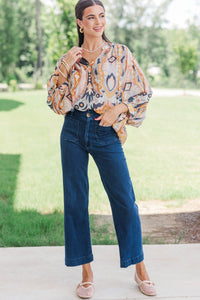 Willow & Wren Rust Floral Blouse