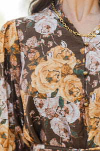 Small Wonders Brown Floral Dress