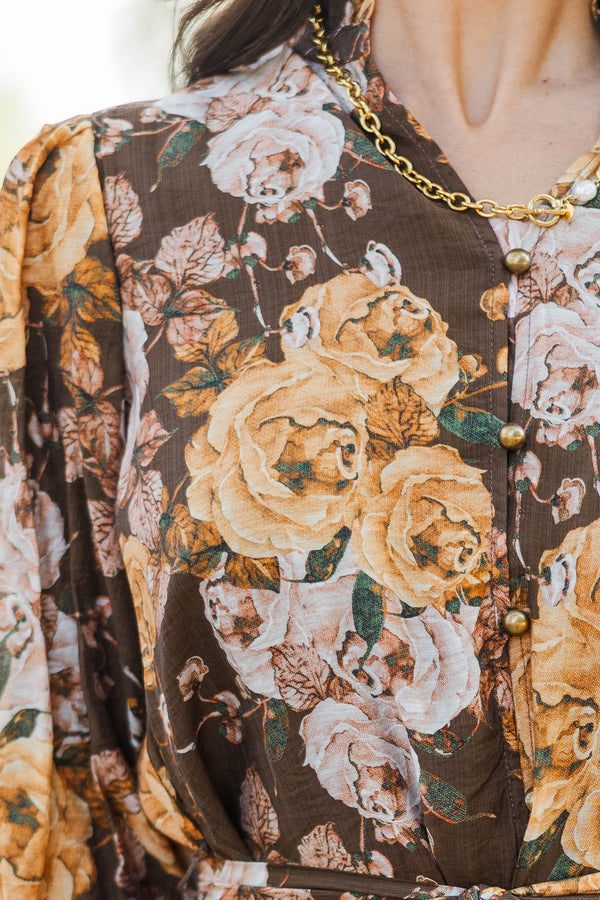 Small Wonders Brown Floral Dress