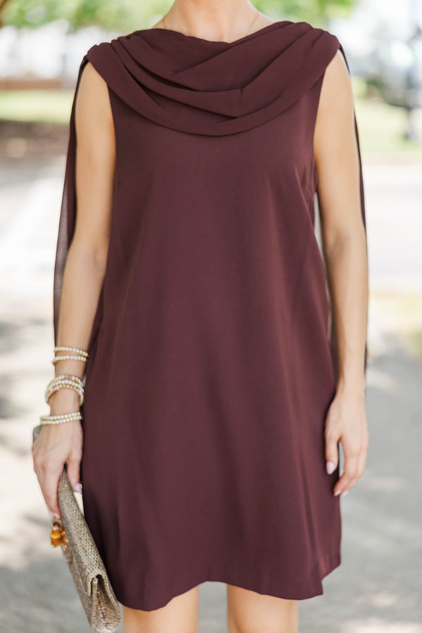 The Perfect Choice Brown Scarf Dress