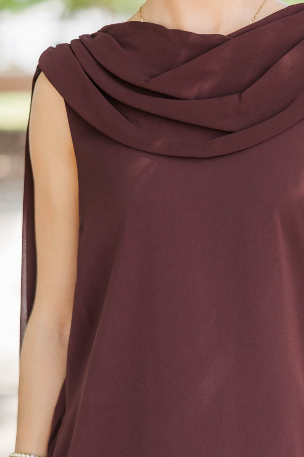 The Perfect Choice Brown Scarf Dress