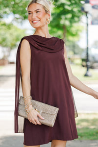 The Perfect Choice Brown Scarf Dress
