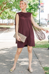 The Perfect Choice Brown Scarf Dress