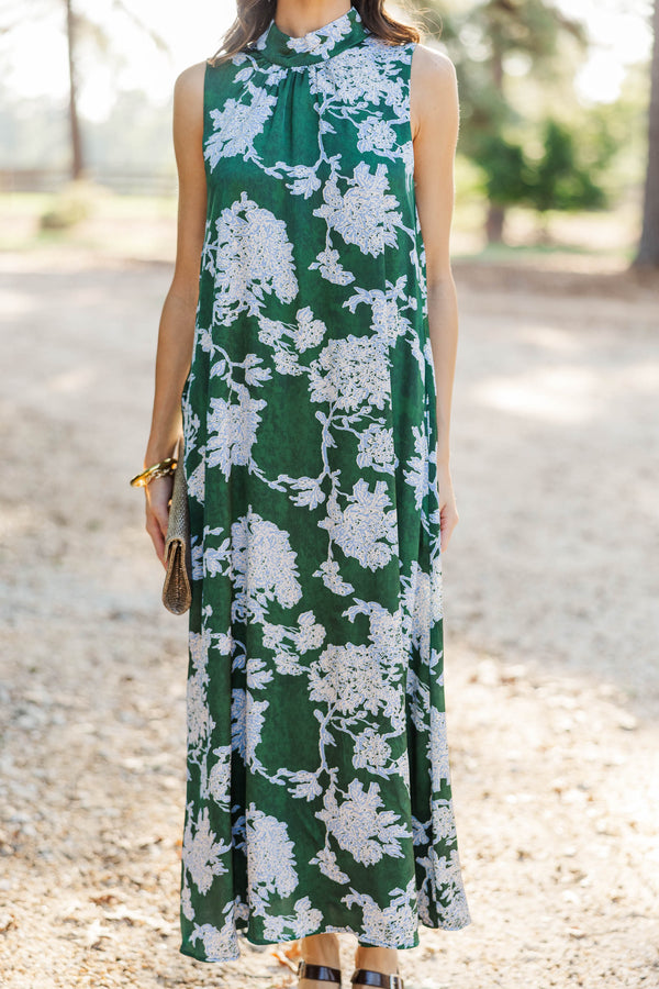 Thoughtfully Made Green Floral Midi Dress
