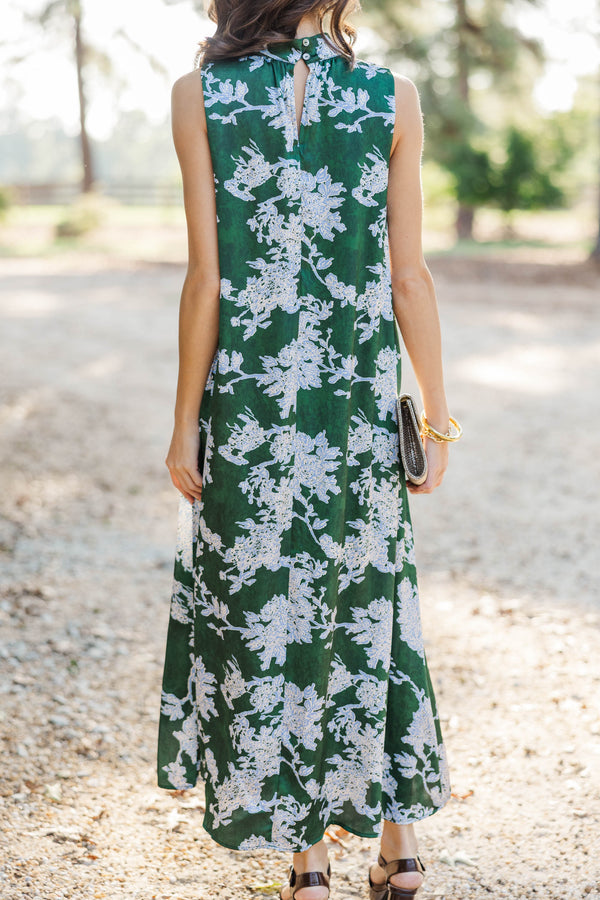 Thoughtfully Made Green Floral Midi Dress