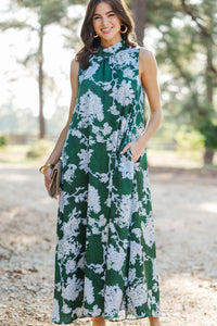 Thoughtfully Made Green Floral Midi Dress