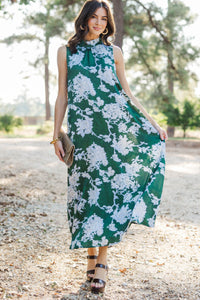 Thoughtfully Made Green Floral Midi Dress