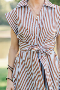 Always A Good Choice Blue Striped Midi Dress