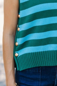 Smiling Inside Emerald Green Striped Sweater