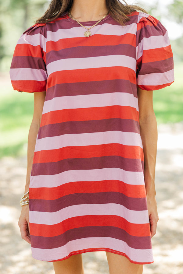 Favorite Feeling Burgundy Striped Dress