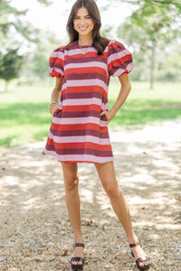 Favorite Feeling Burgundy Striped Dress