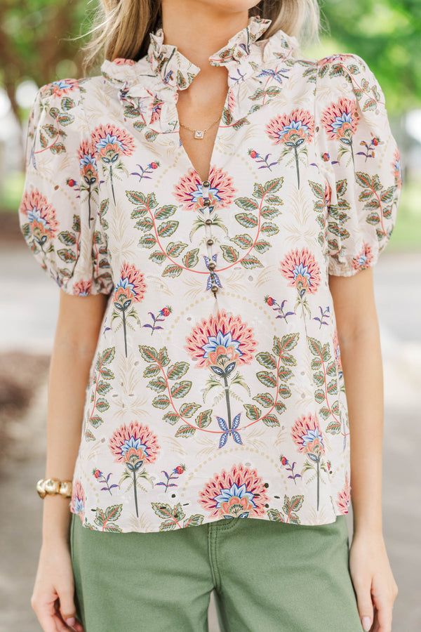 Daily Darling Cream Floral Blouse