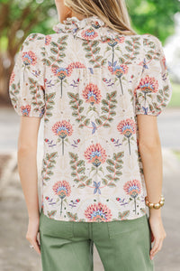 Daily Darling Cream Floral Blouse