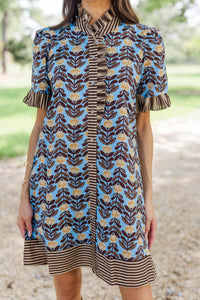 It's A Keeper Blue Floral Dress