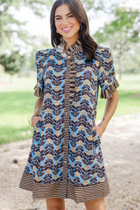 It's A Keeper Blue Floral Dress