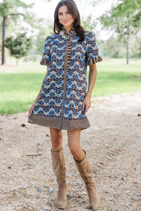 It's A Keeper Blue Floral Dress