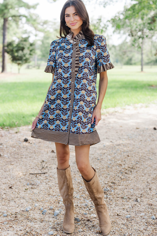 It's A Keeper Blue Floral Dress