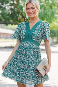 Love It More Green Embroidered Dress