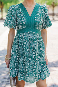 Love It More Green Embroidered Dress