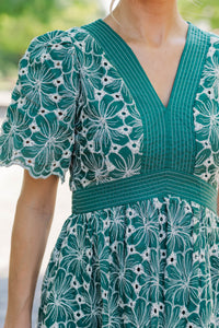 Love It More Green Embroidered Dress
