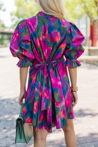 Lovely Impression Magenta Floral Dress