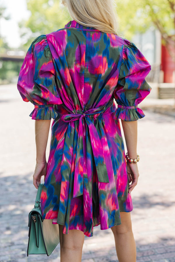 Lovely Impression Magenta Floral Dress