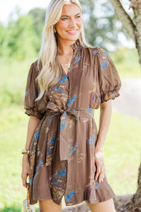 Near To My Heart Brown Floral Dress