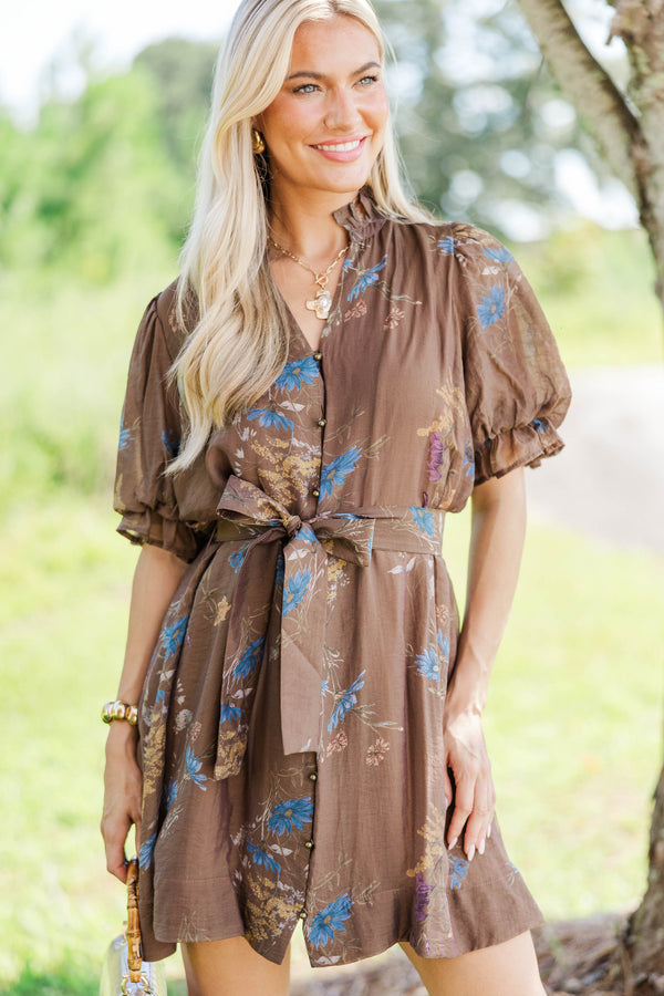 Near To My Heart Brown Floral Dress